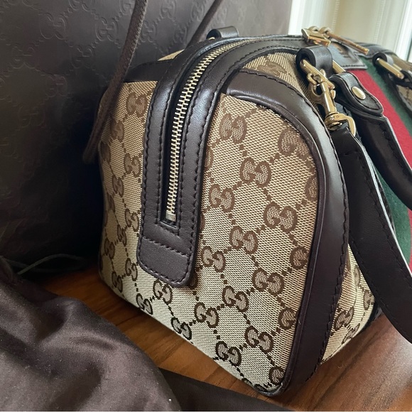 ❌SOLD❌on luxury site⭐️Authentic Gucci Bowling Bag🤎Made in Italy💚❤️ - Picture 11 of 16